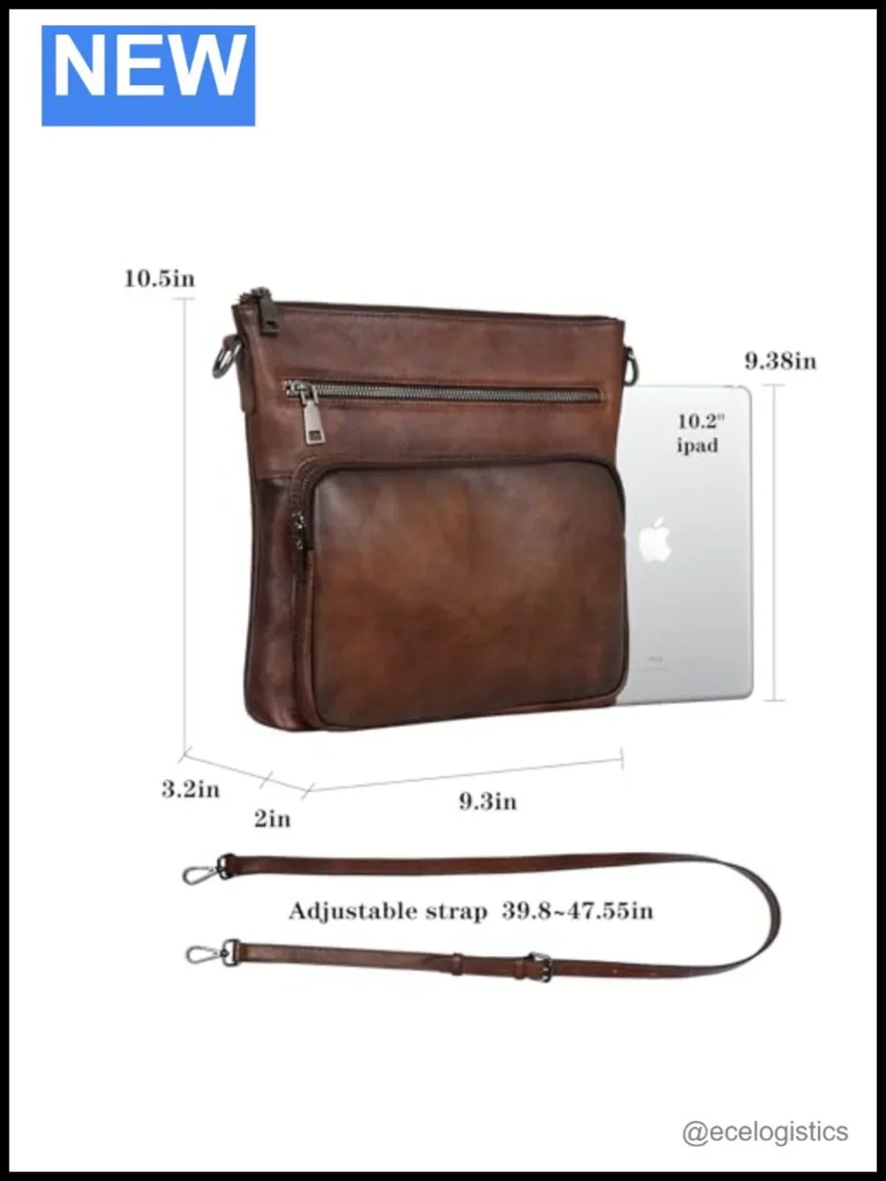 Leather Crossbody Bag Satchel Purse with Adjustable Strap